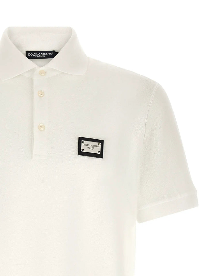 Dolce &amp; Gabbana White Cotton Polo Shirt