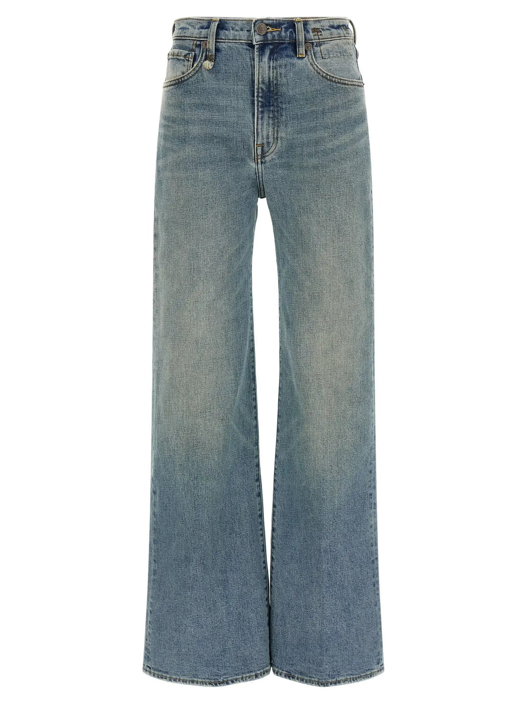 R13 Blue Cotton Flared Jeans