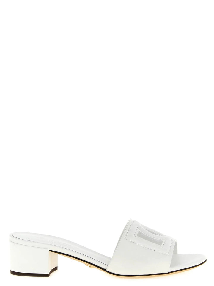 Dolce &amp; Gabbana White Calfskin Platform Sandals