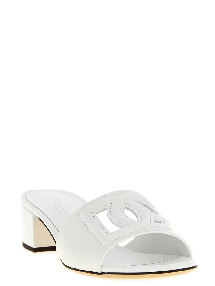Dolce &amp; Gabbana White Calfskin Platform Sandals