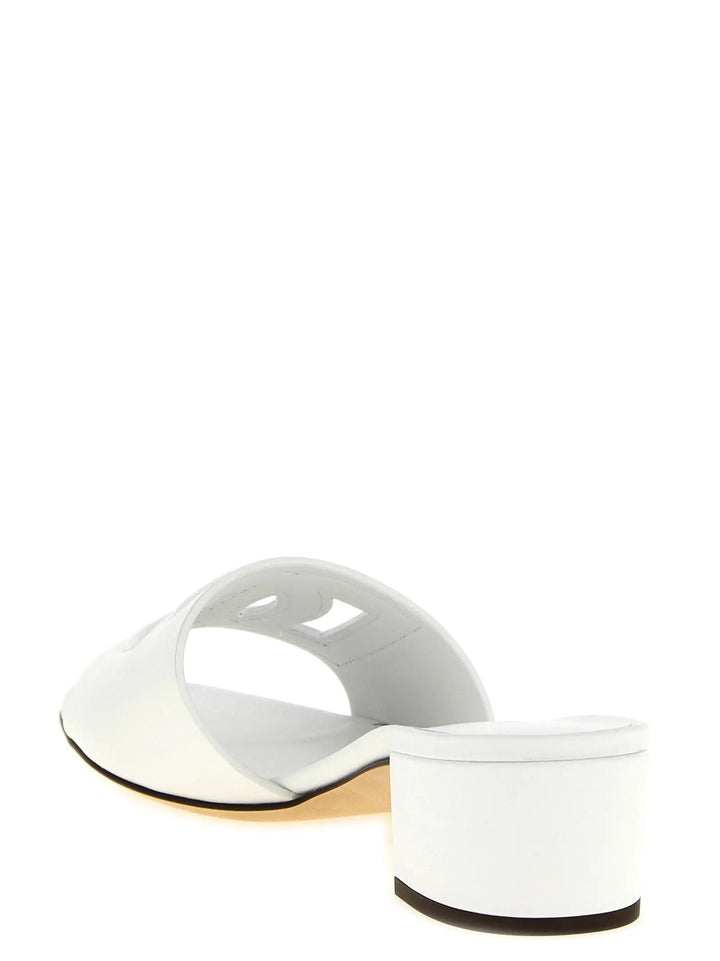 Dolce &amp; Gabbana White Calfskin Platform Sandals