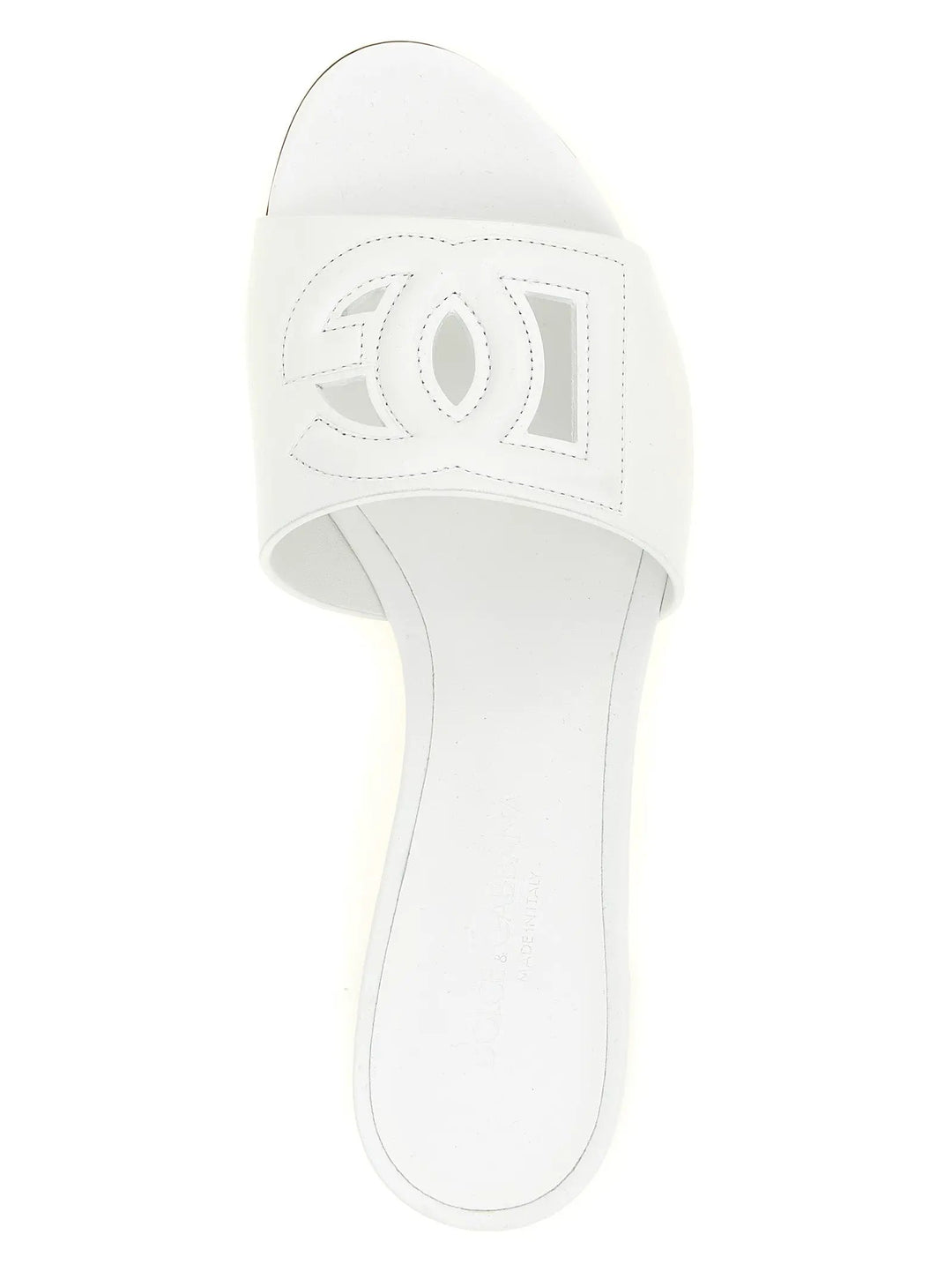 Dolce &amp; Gabbana White Calfskin Platform Sandals