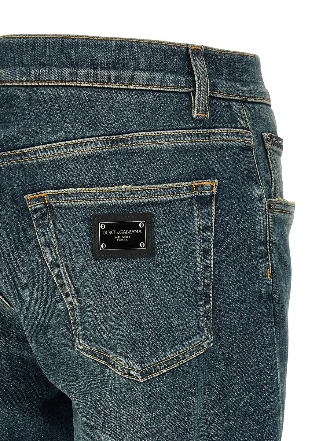 Dolce &amp; Gabbana Blue Cotton Slim Fit Jeans