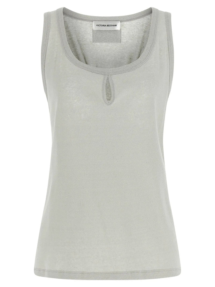 Victoria Beckham Gray Cotton Tank Tops
