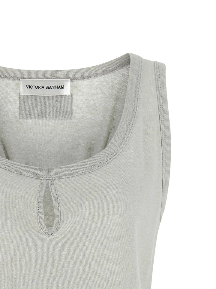 Victoria Beckham Gray Cotton Tank Tops
