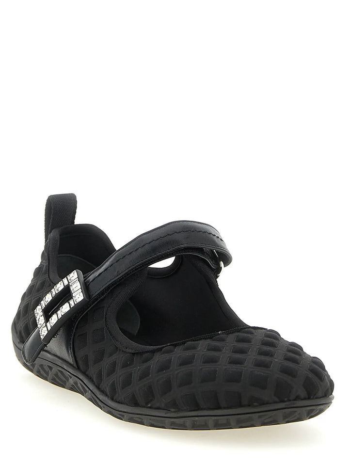 Roger Vivier Black Polyamide Ballet Flats