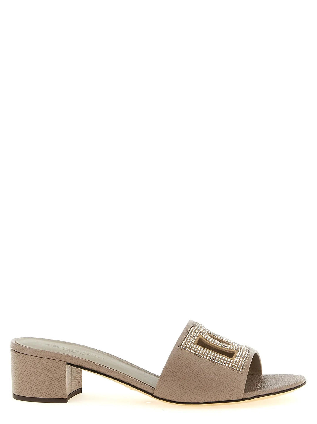 Dolce &amp; Gabbana Gray Calfskin Mules