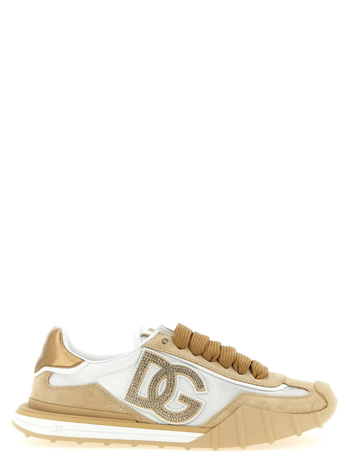 Dolce &amp; Gabbana Beige Calfskin Athletic Sneakers