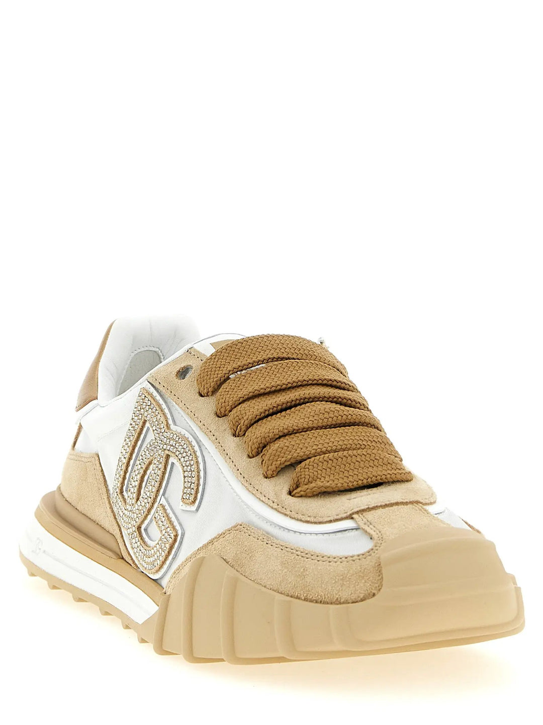 Dolce &amp; Gabbana Beige Calfskin Athletic Sneakers