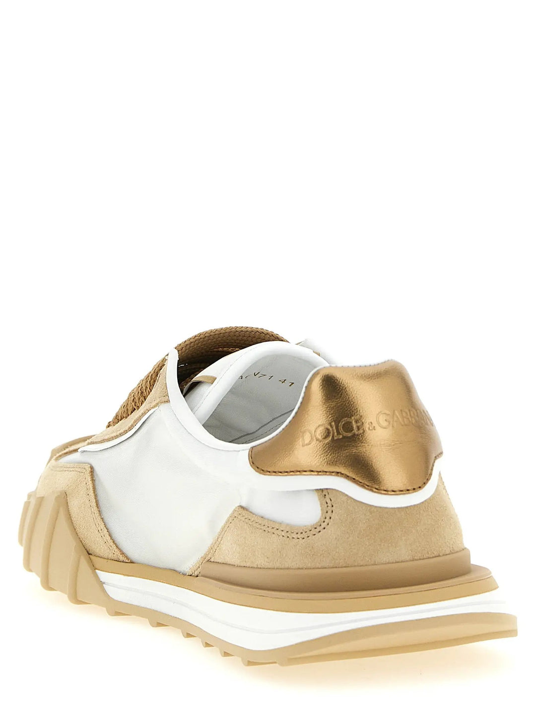 Dolce &amp; Gabbana Beige Calfskin Athletic Sneakers
