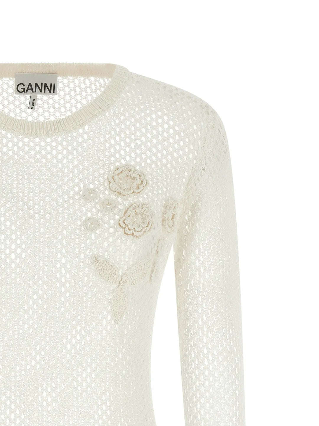 Ganni White Organic Cotton Cardigan