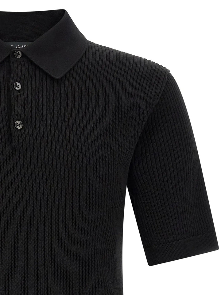 Dolce &amp; Gabbana Black Cotton Polo Shirt