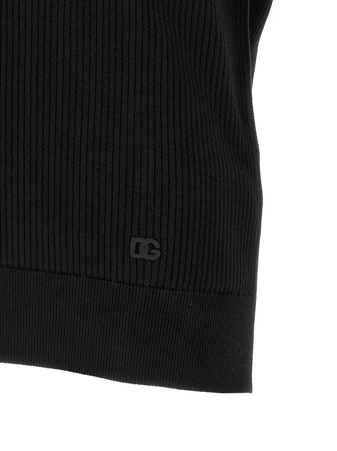 Dolce &amp; Gabbana Black Cotton Polo Shirt