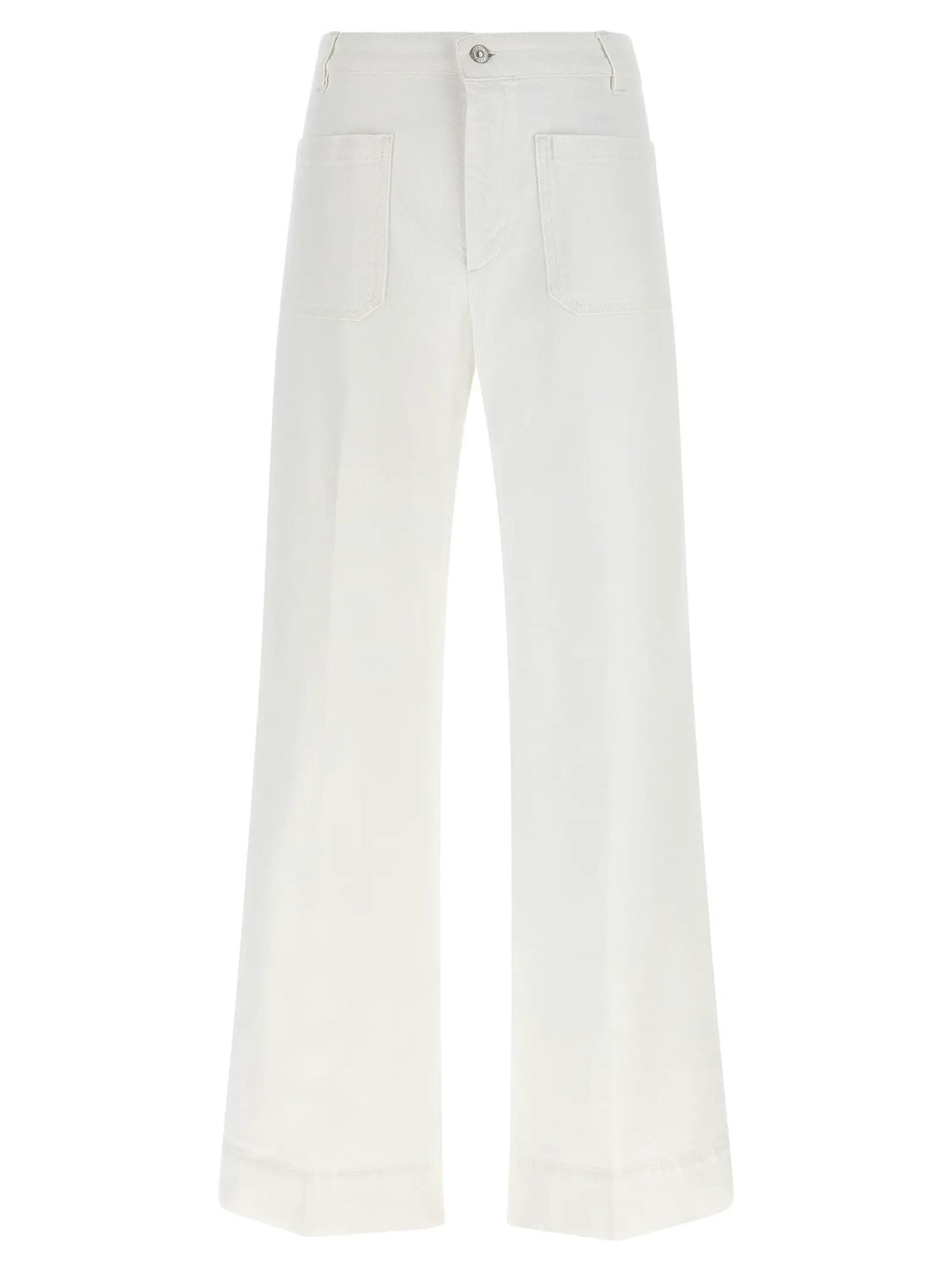 Victoria Beckham White Cotton Flared Jeans