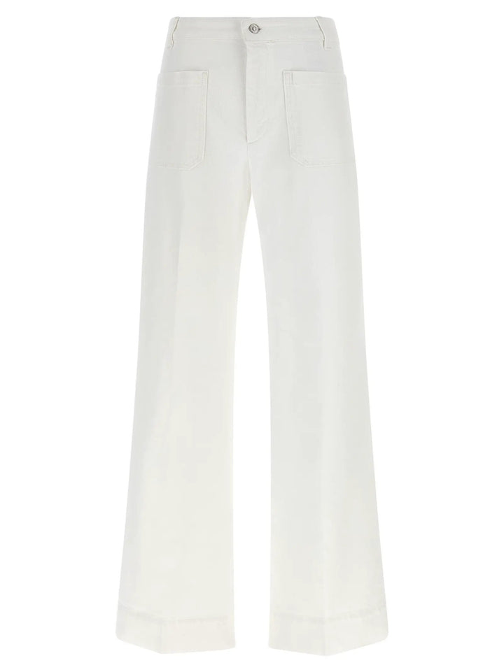 Victoria Beckham White Cotton Flared Jeans