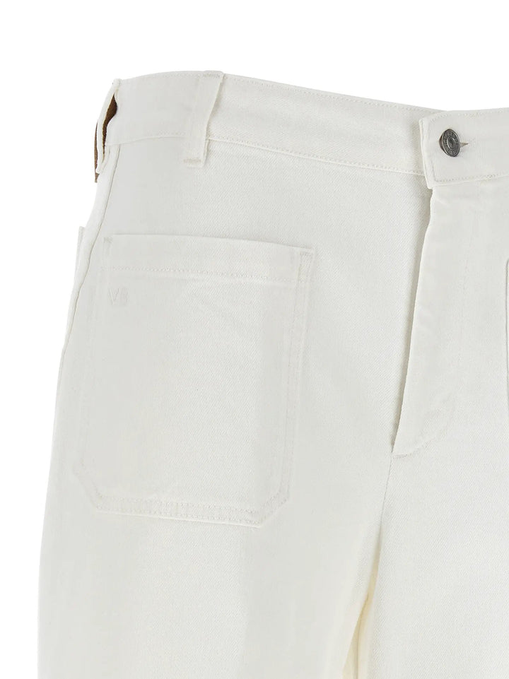 Victoria Beckham White Cotton Flared Jeans