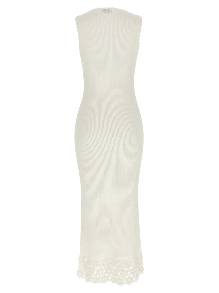 Ganni White Organic Cotton Long Dress