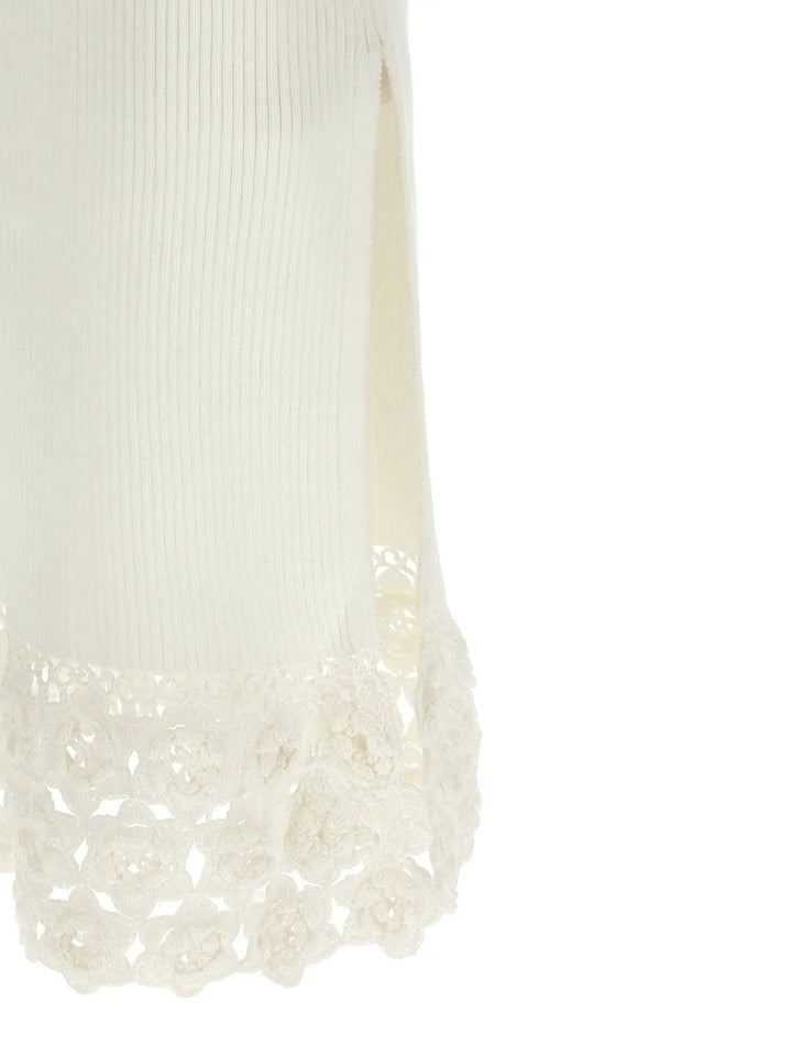 Ganni White Organic Cotton Long Dress