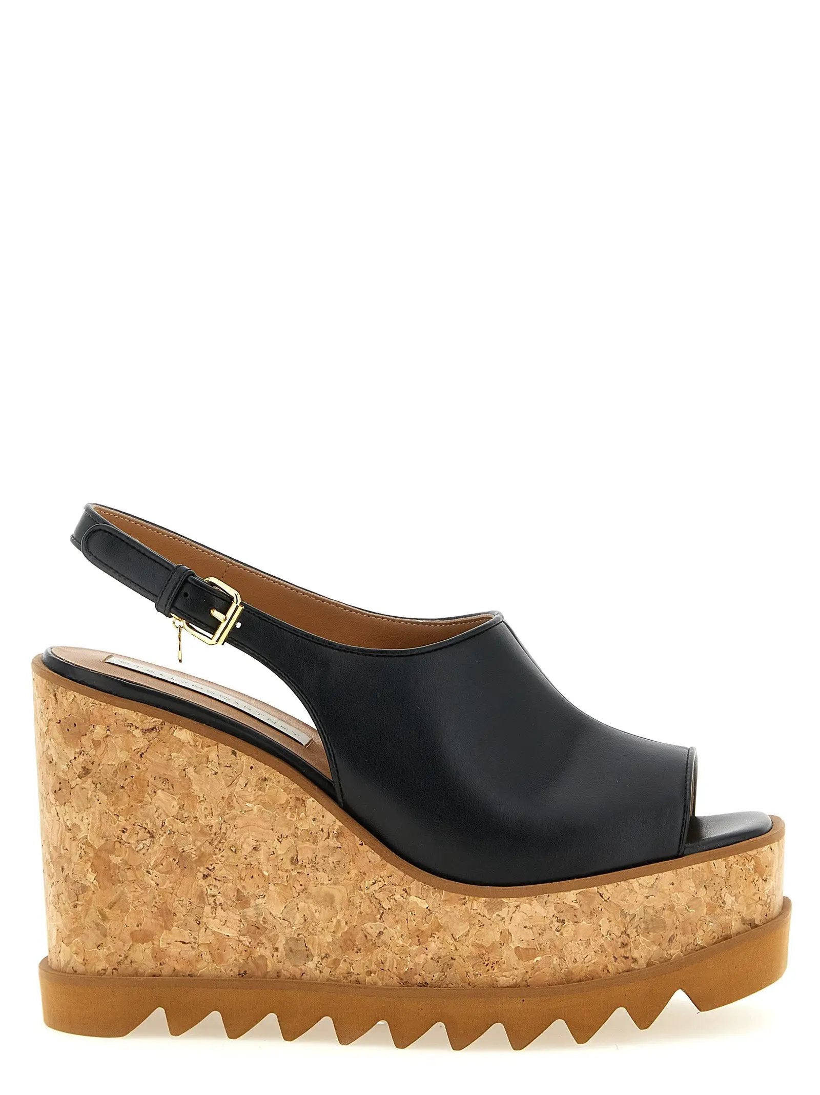 Stella McCartney Black Polyurethane Wedge Sandals – Ask Me Wear