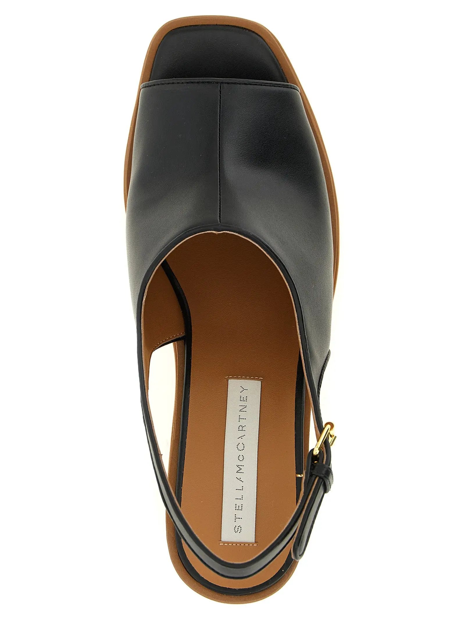 Stella McCartney Black Polyurethane Wedge Sandals – Ask Me Wear