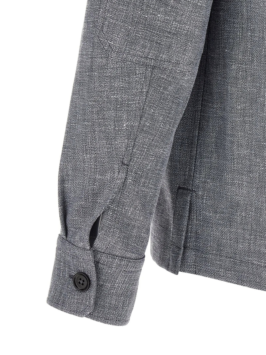 ZEGNA Blue Linen Blouse