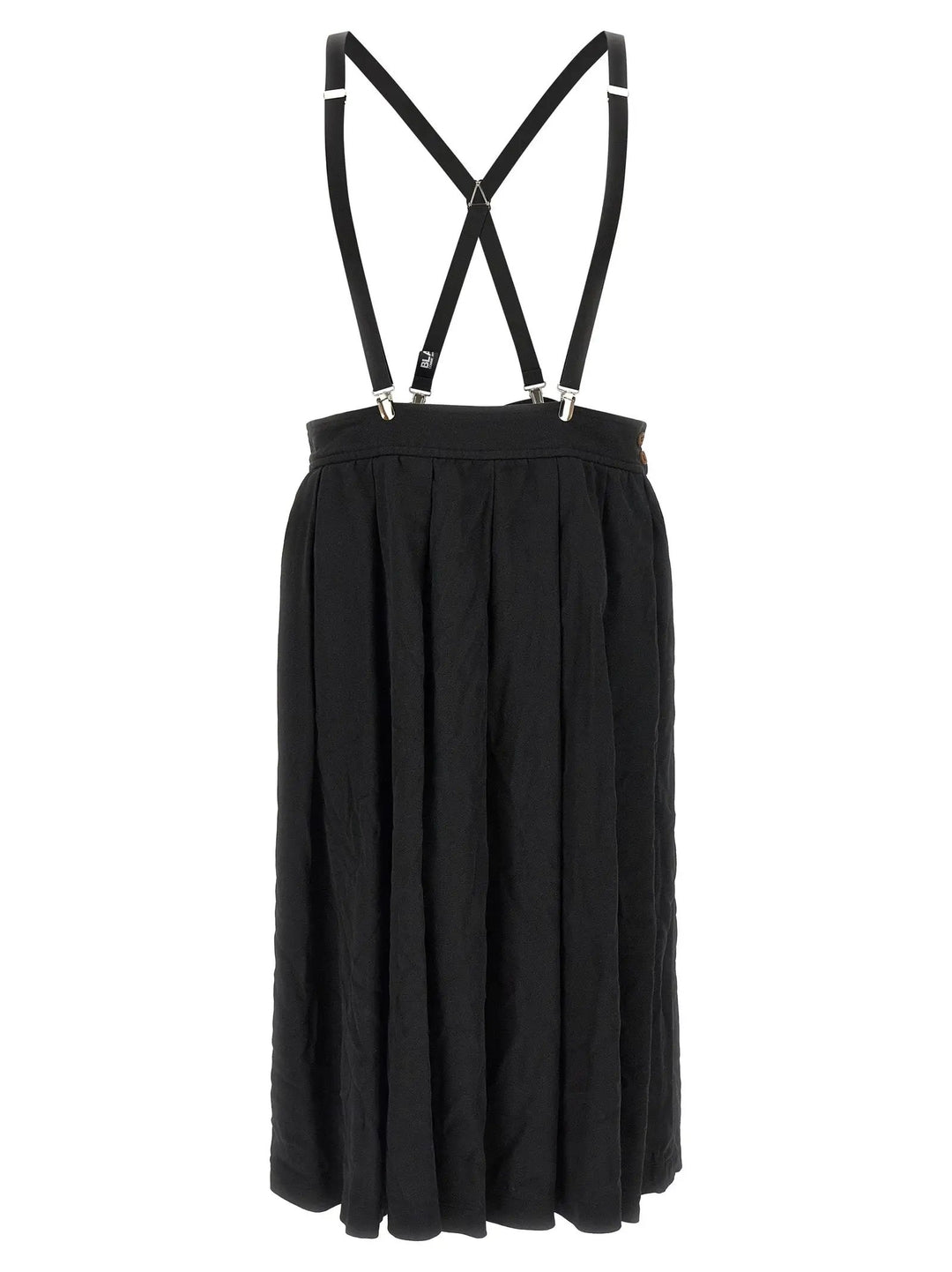 Comme Des Garçons Black Polyester Midi Skirt
