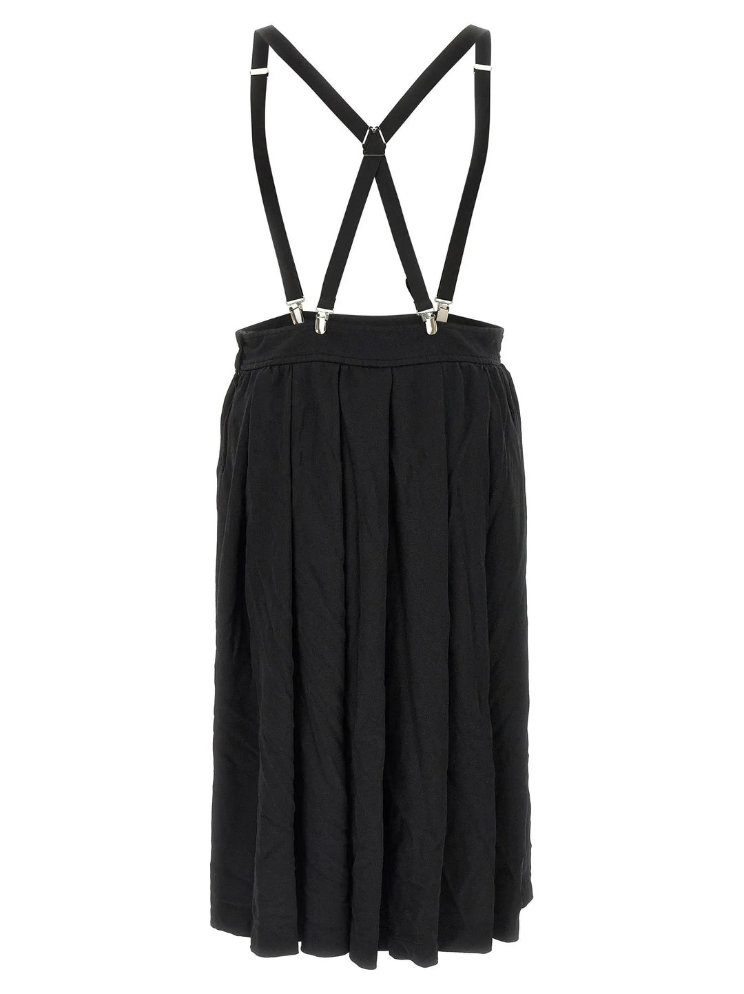 Comme Des Garçons Black Polyester Midi Skirt