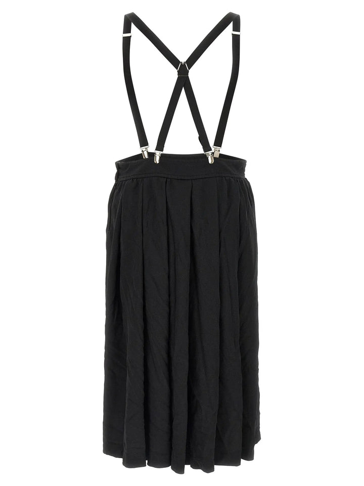 Comme Des Garçons Black Polyester Midi Skirt
