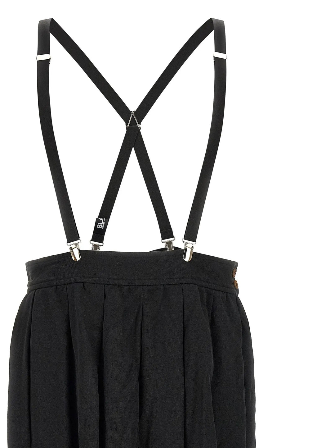 Comme Des Garçons Black Polyester Midi Skirt