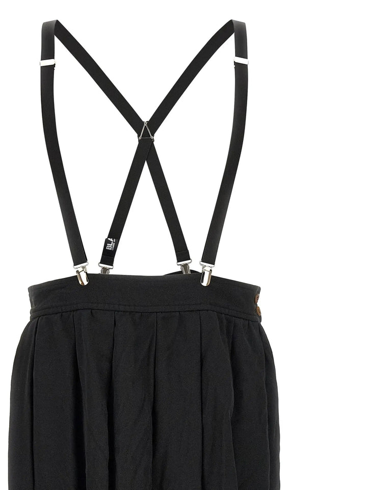 Comme Des Garçons Black Polyester Midi Skirt