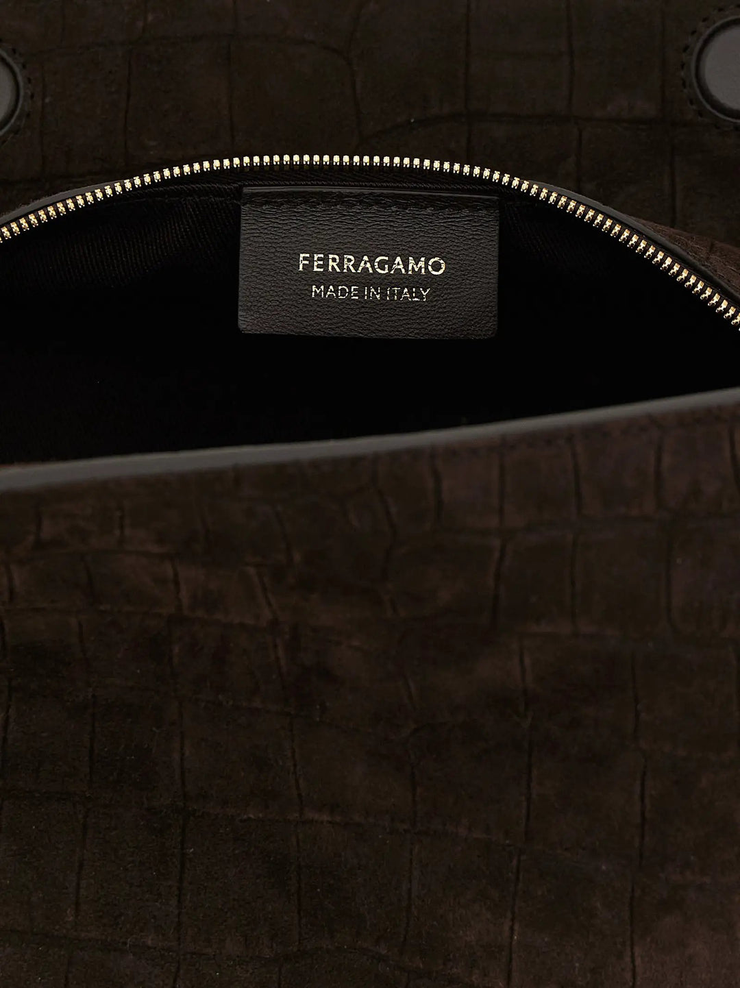 Ferragamo Brown Goatskin Shoulder Bag
