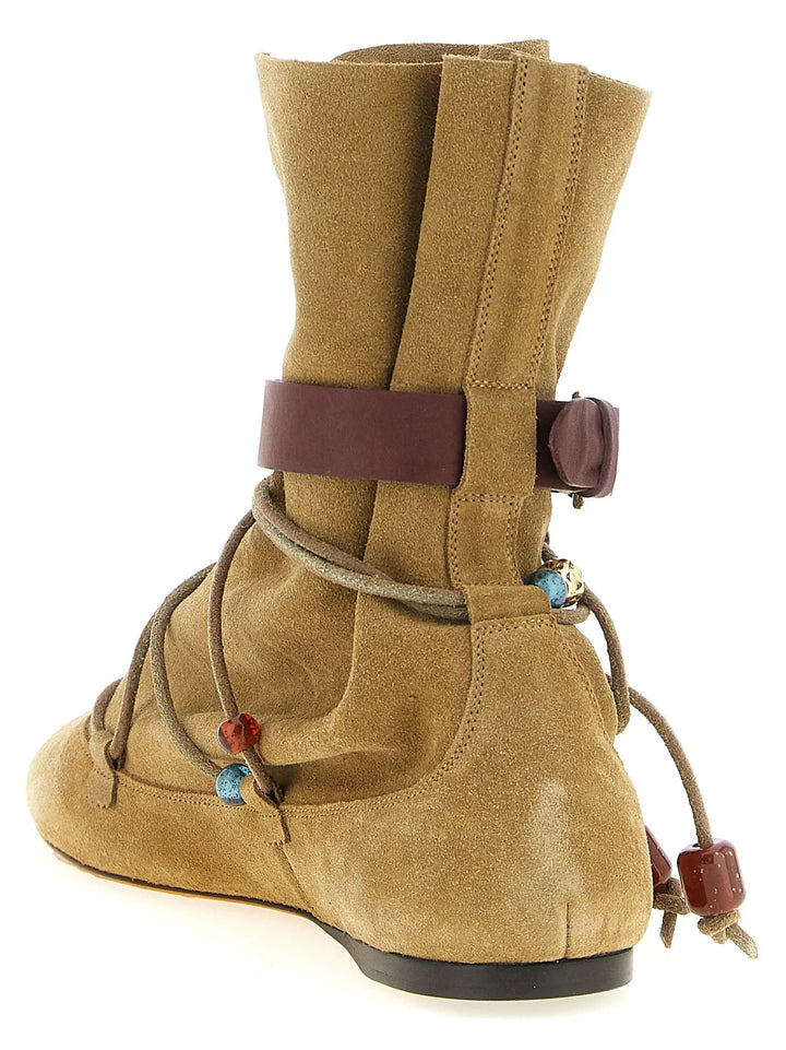 Isabel Marant Beige Calfskin Ankle Boots