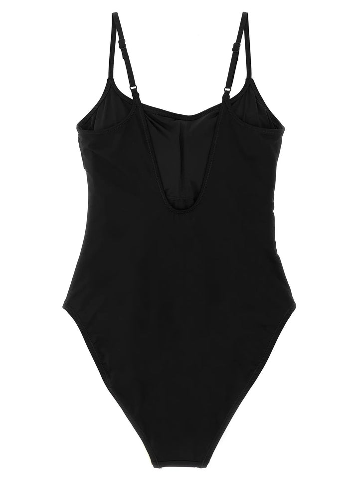 Polo Ralph Lauren Black Nylon One-Piece Swimsuit