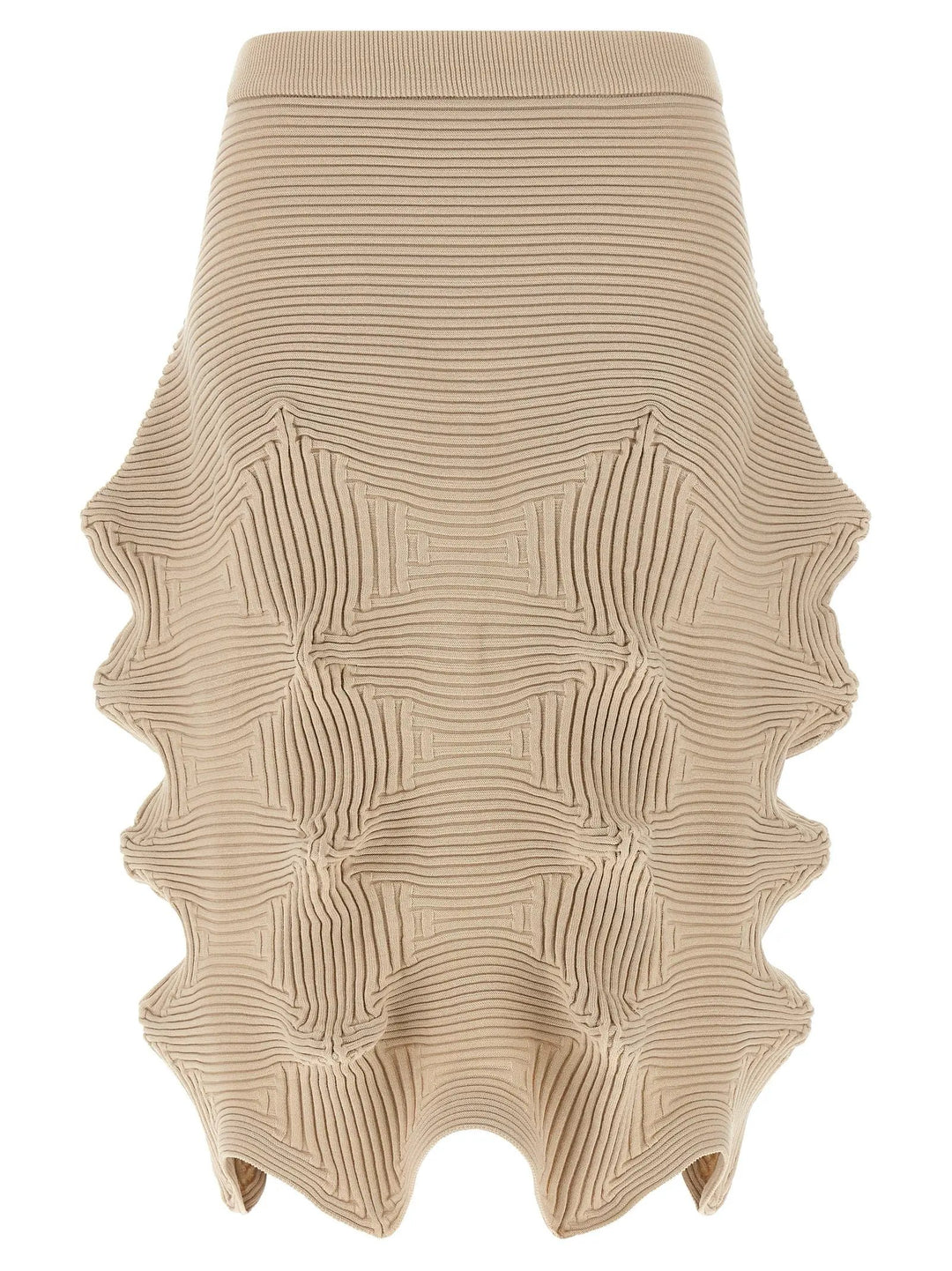Issey Miyake Beige Polyester Midi Skirt