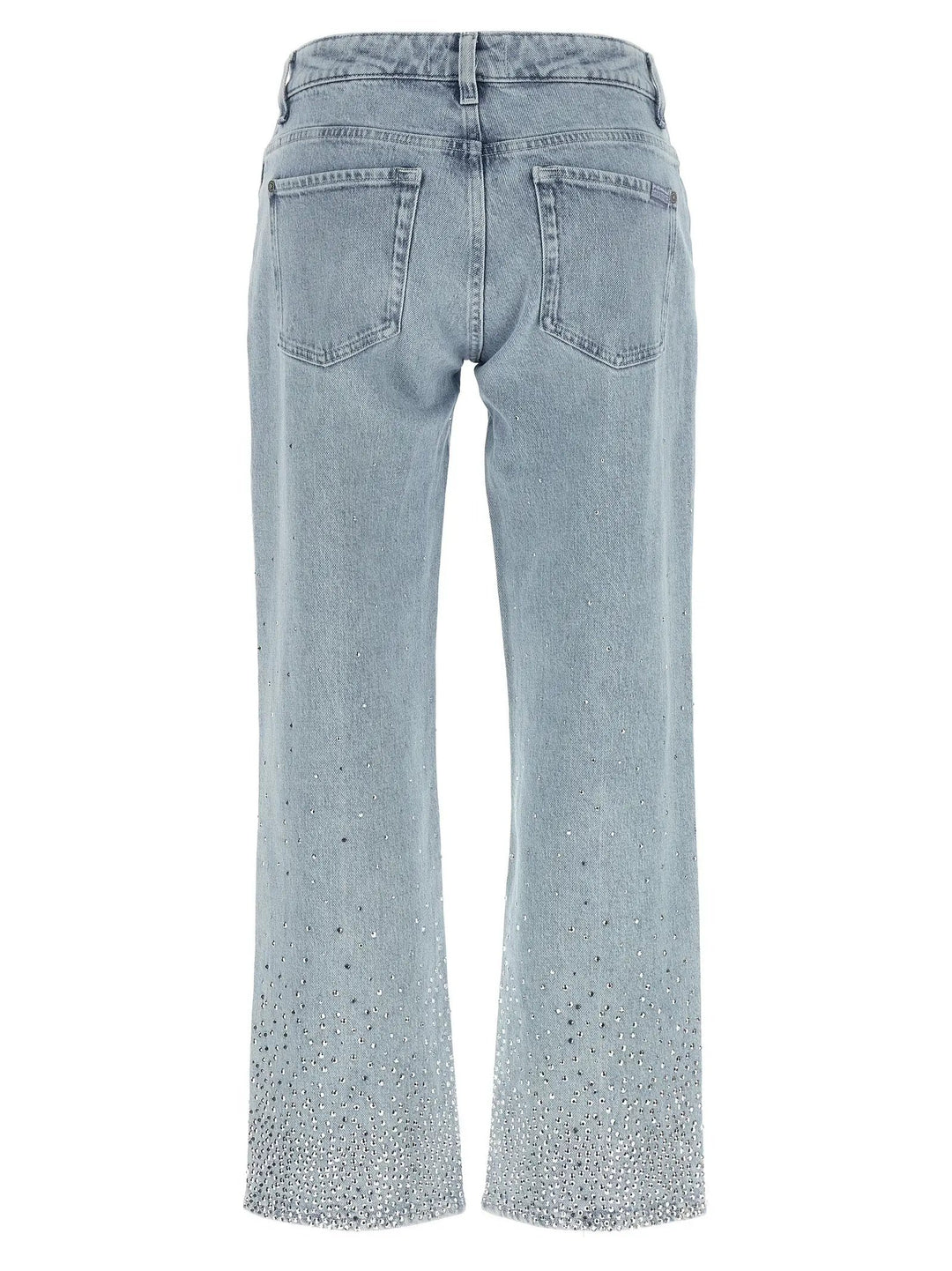7 For All Mankind Blue Cotton Straight-Leg Jeans