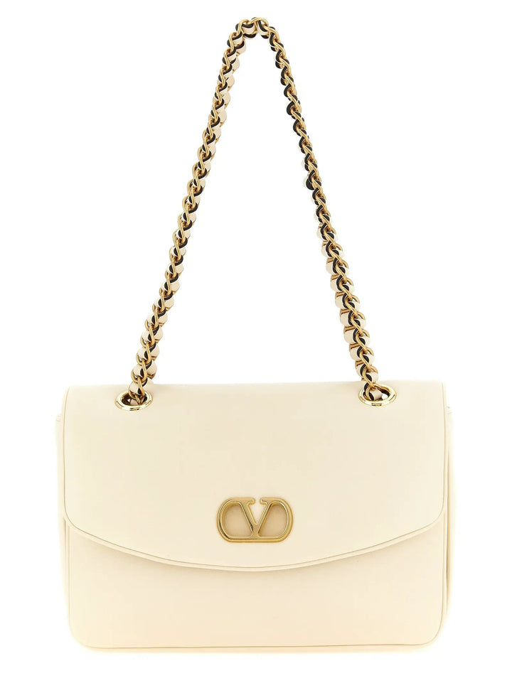 Valentino Garavani White Lamb Leather Shoulder Bag
