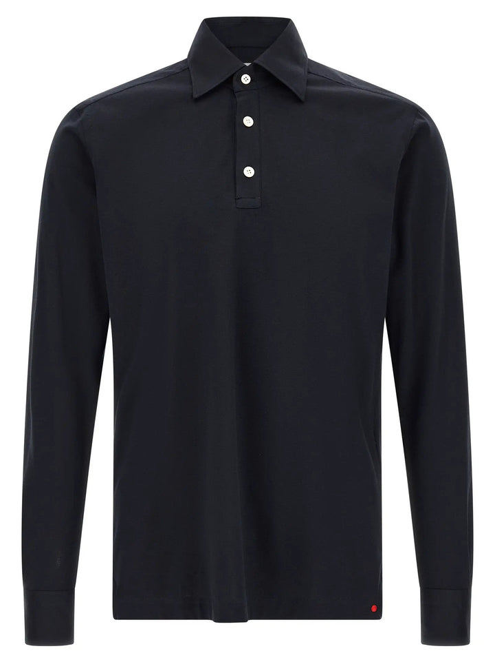 Kiton Blue Cotton Polo Shirt