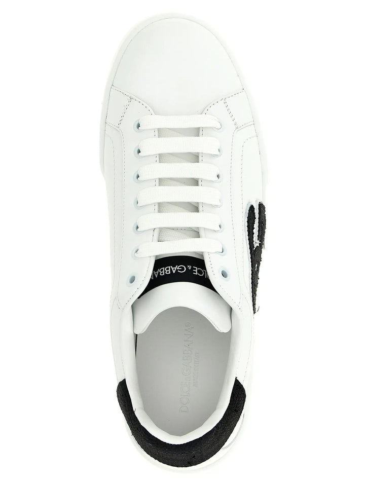 Dolce &amp; Gabbana Bicolor Calfskin Low Top Sneakers
