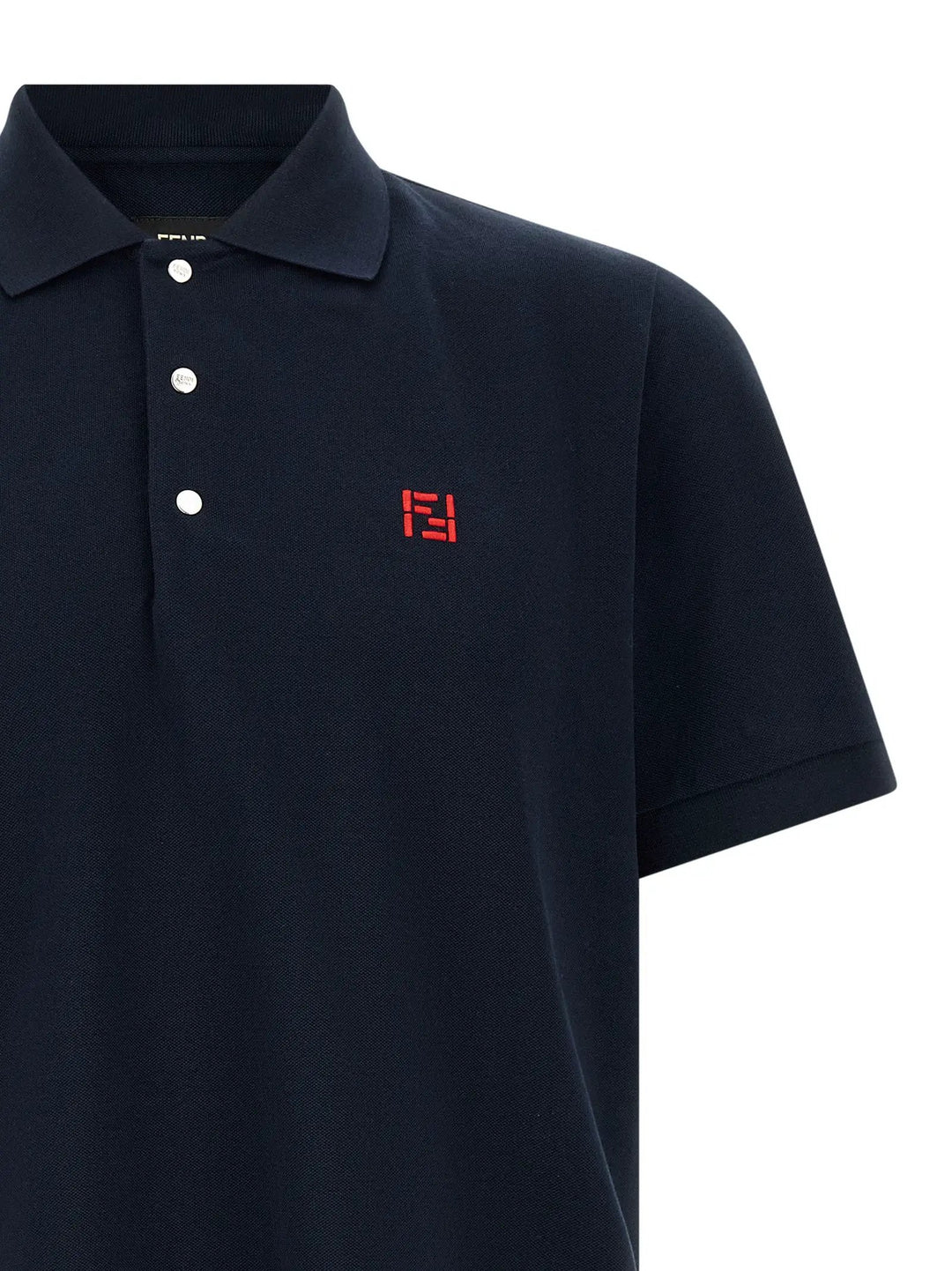 Fendi Blue Cotton Polo Shirt