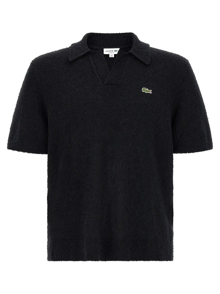 Lacoste Black Cotton Polo Shirt