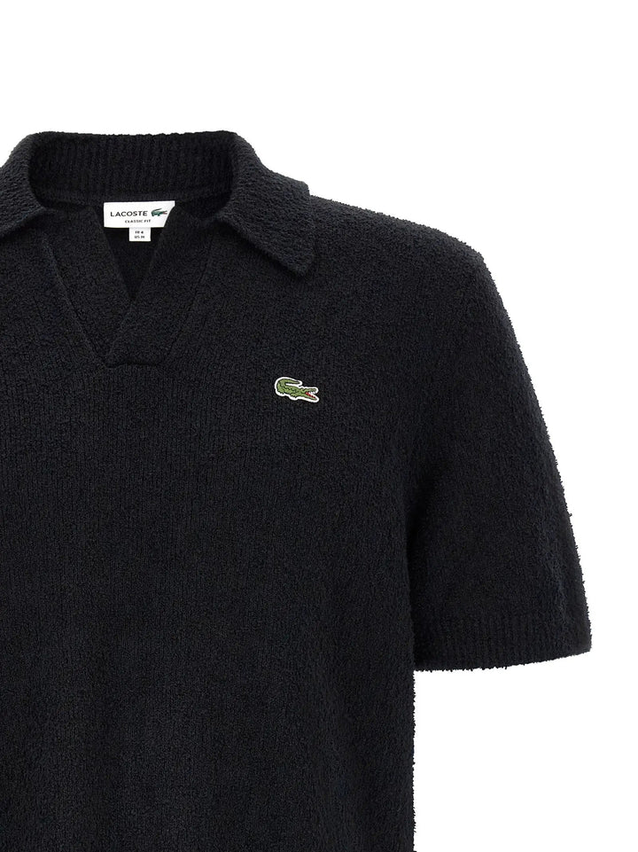 Lacoste Black Cotton Polo Shirt