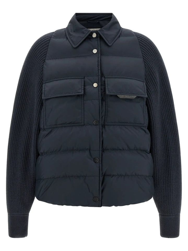 Brunello Cucinelli Blue Polyester Full-Length Jacket