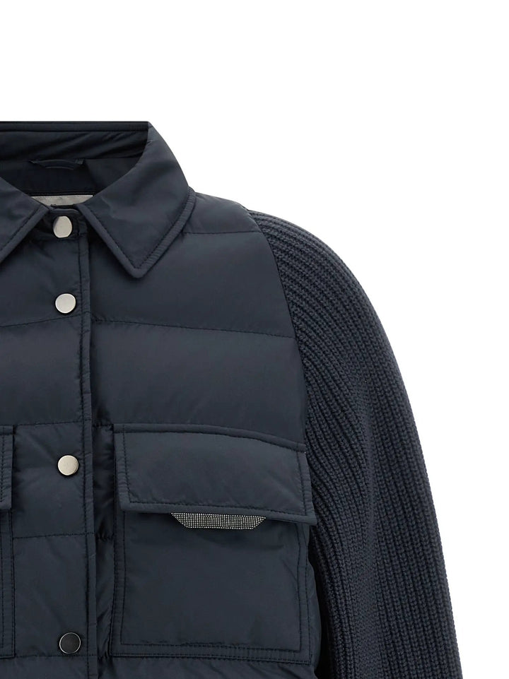 Brunello Cucinelli Blue Polyester Full-Length Jacket