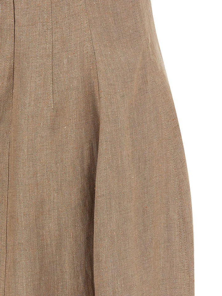 Brunello Cucinelli Beige Linen Long Dress