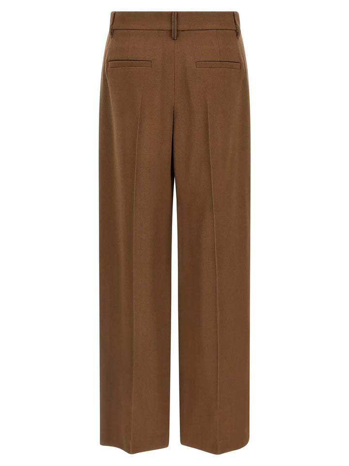 Brunello Cucinelli Brown Virgin Wool Casual Pants