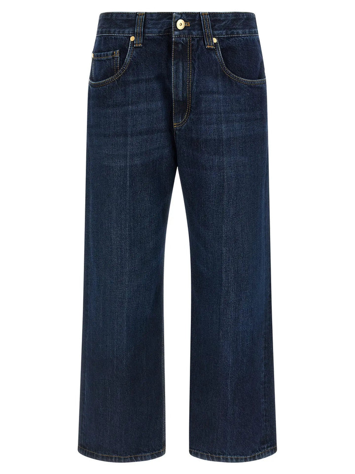 Brunello Cucinelli Blue Cotton Cropped Jeans