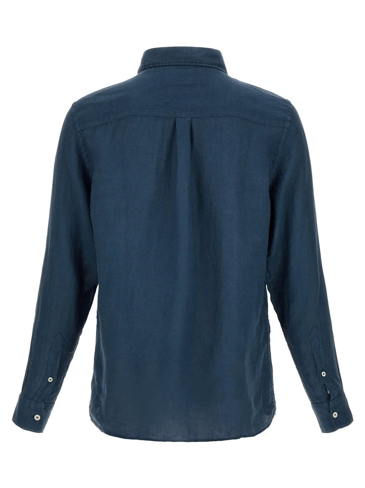 MC2 Saint Barth Blue Linen Polo Shirt