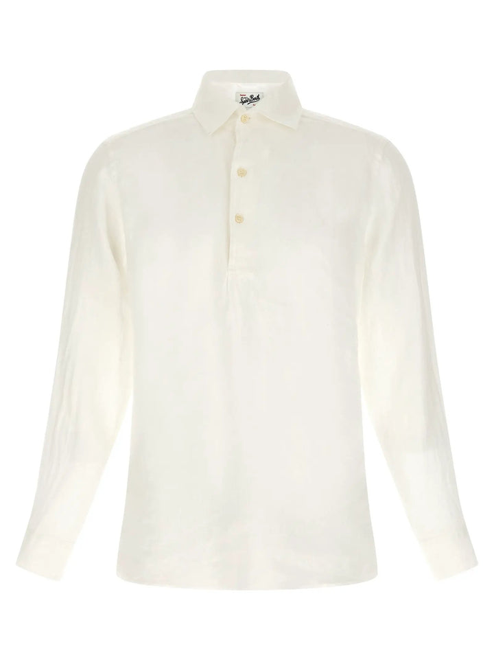 MC2 Saint Barth White Linen Polo Shirt
