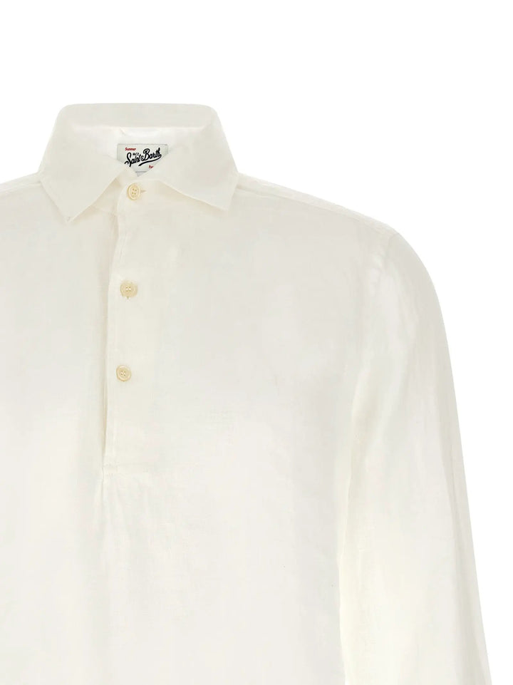 MC2 Saint Barth White Linen Polo Shirt