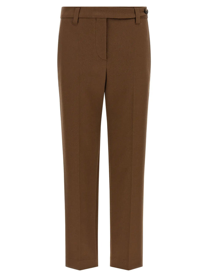 Brunello Cucinelli Brown Cotton Cropped Pants